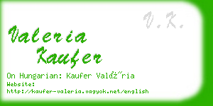 valeria kaufer business card